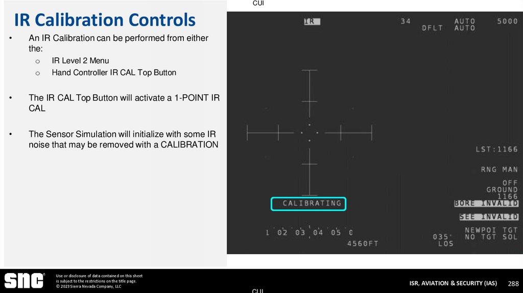 IR Calibration Controls