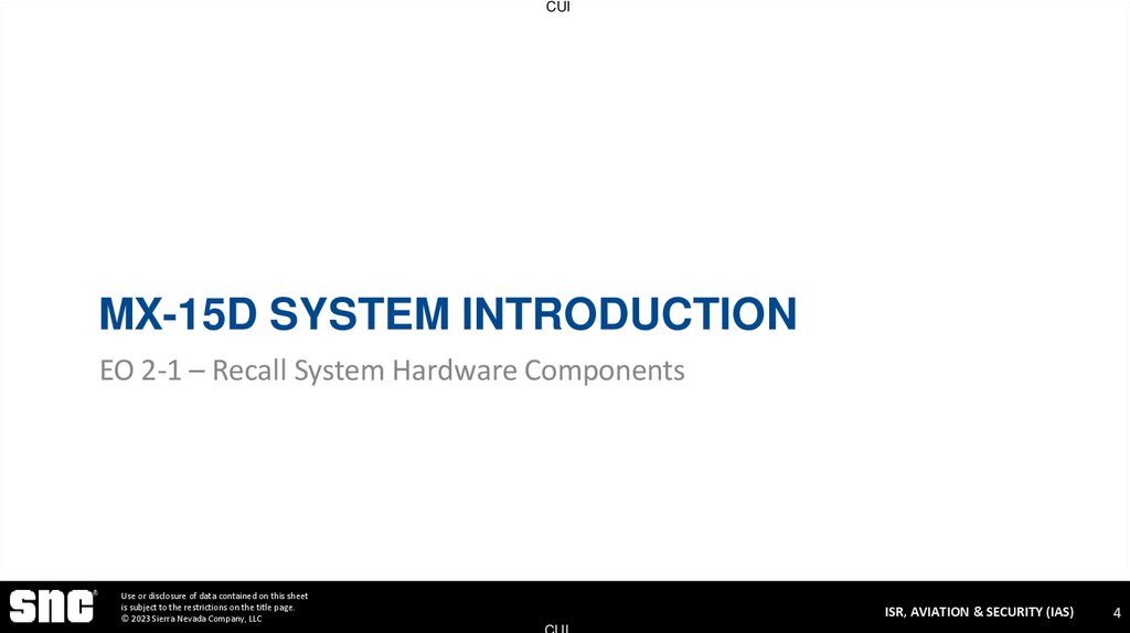 MX-15D System Introduction