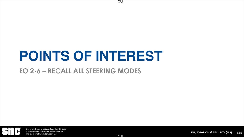 Points of Interest EO 2-6 – Recall All Steering Modes