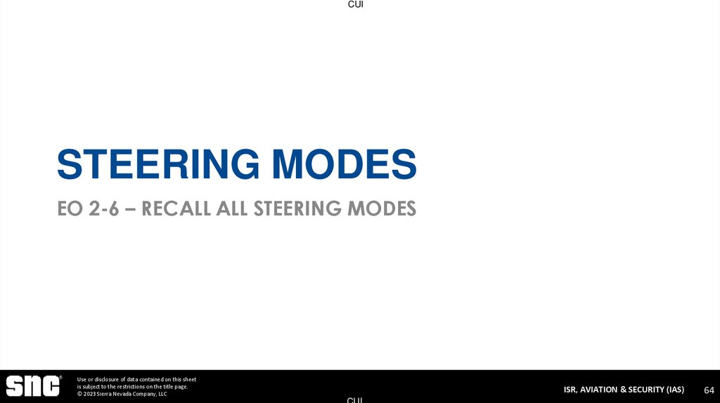 Steering Modes EO 2-6 – Recall All Steering Modes