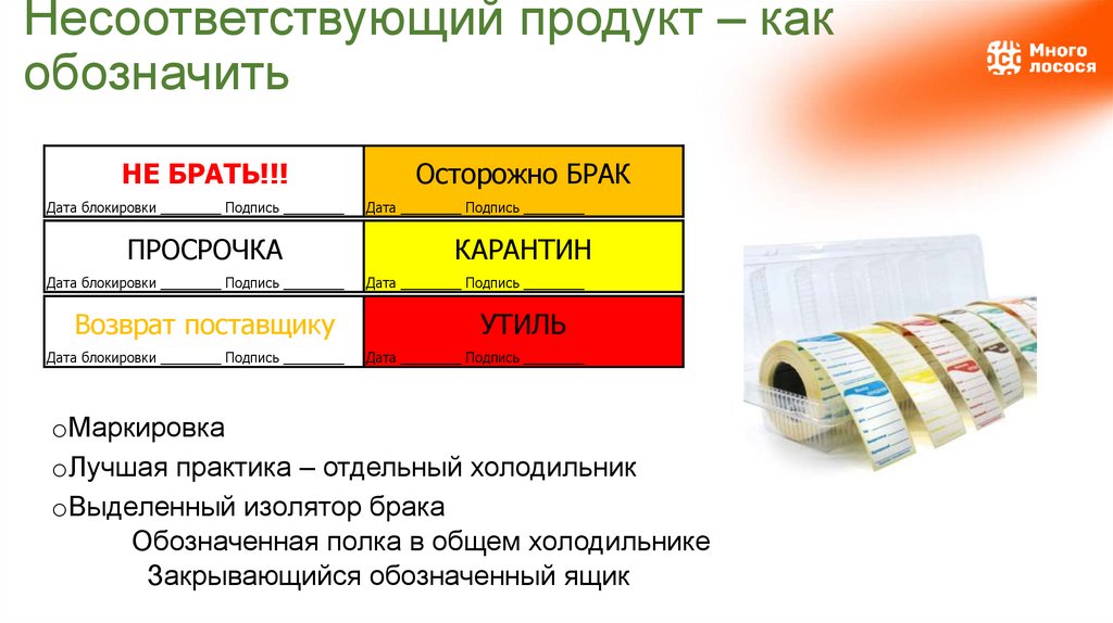 Несоответствующий продукт – как обозначить