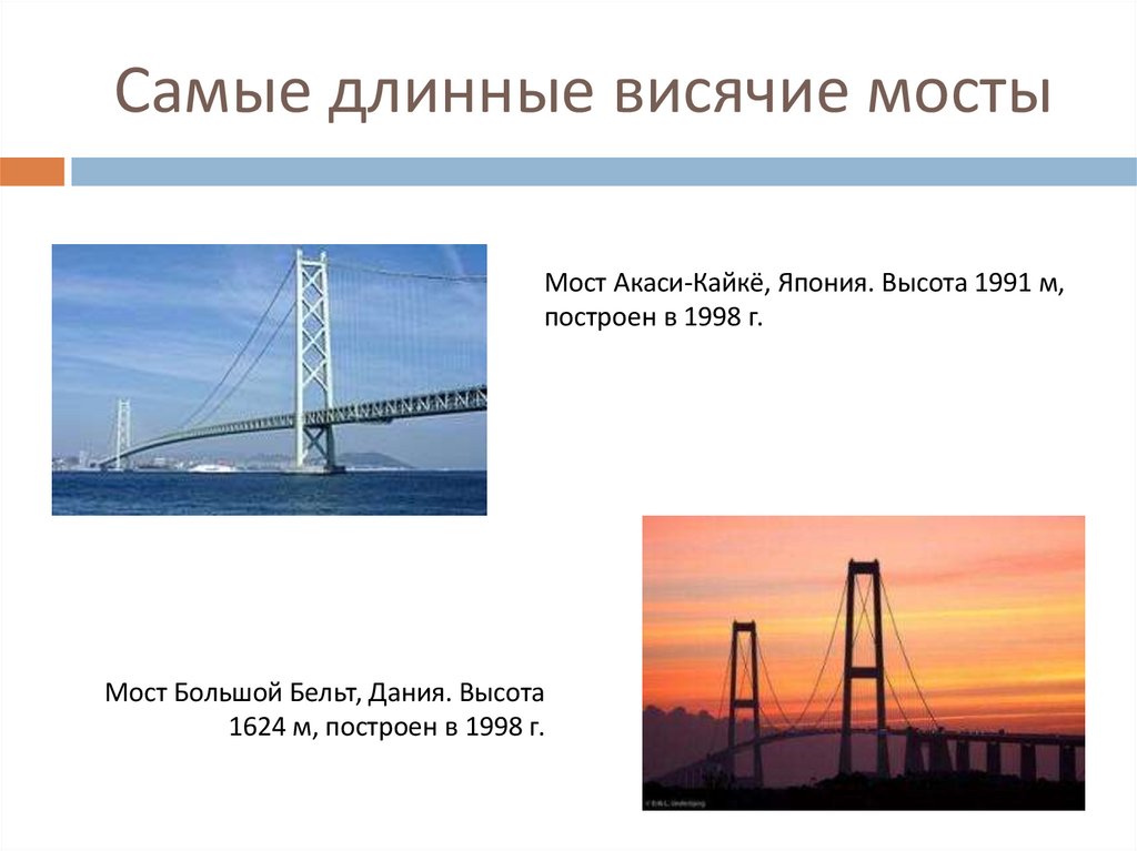 Самые длинные висячие мосты