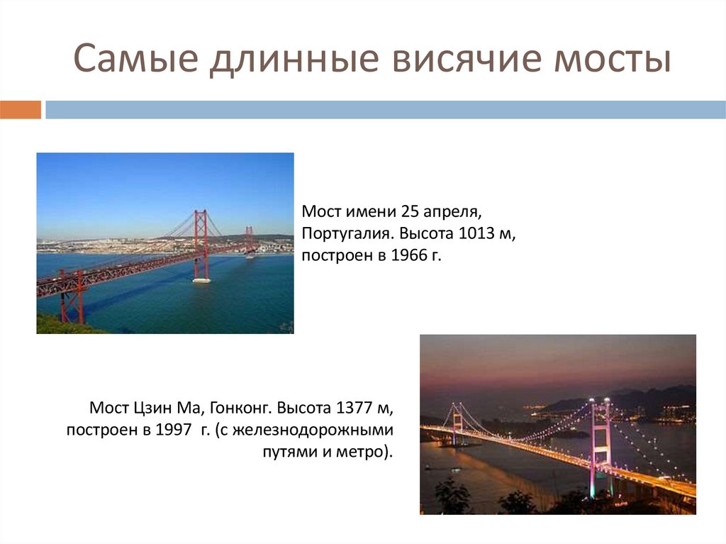 Самые длинные висячие мосты