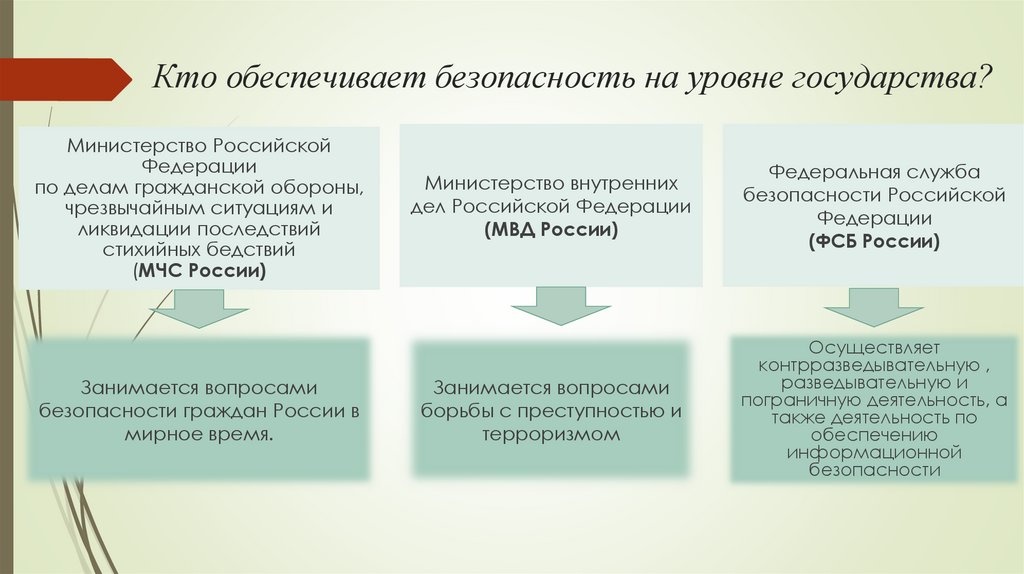 Кто обеспечивает безопасность на уровне государства?