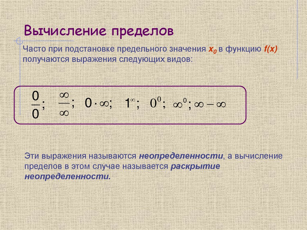 Вычисление пределов