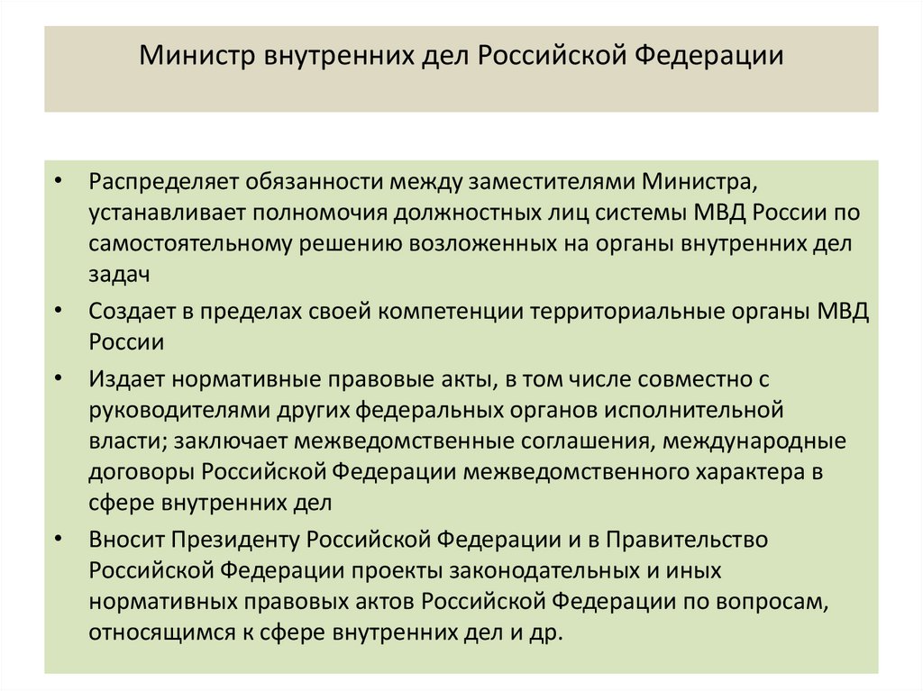 Министр внутренних дел Российской Федерации