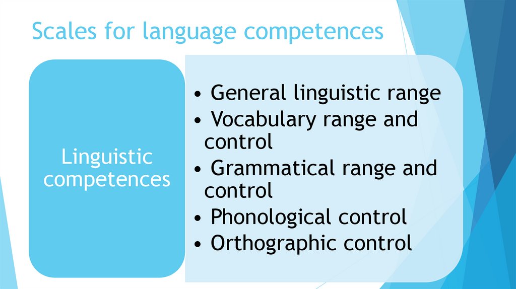 Scales for language competences