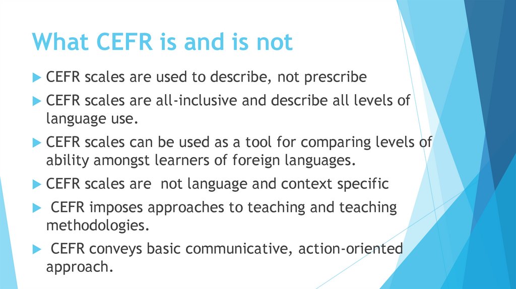 What CEFR is and is not