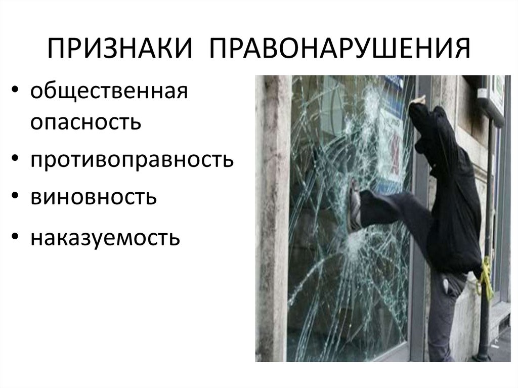 ПРИЗНАКИ ПРАВОНАРУШЕНИЯ