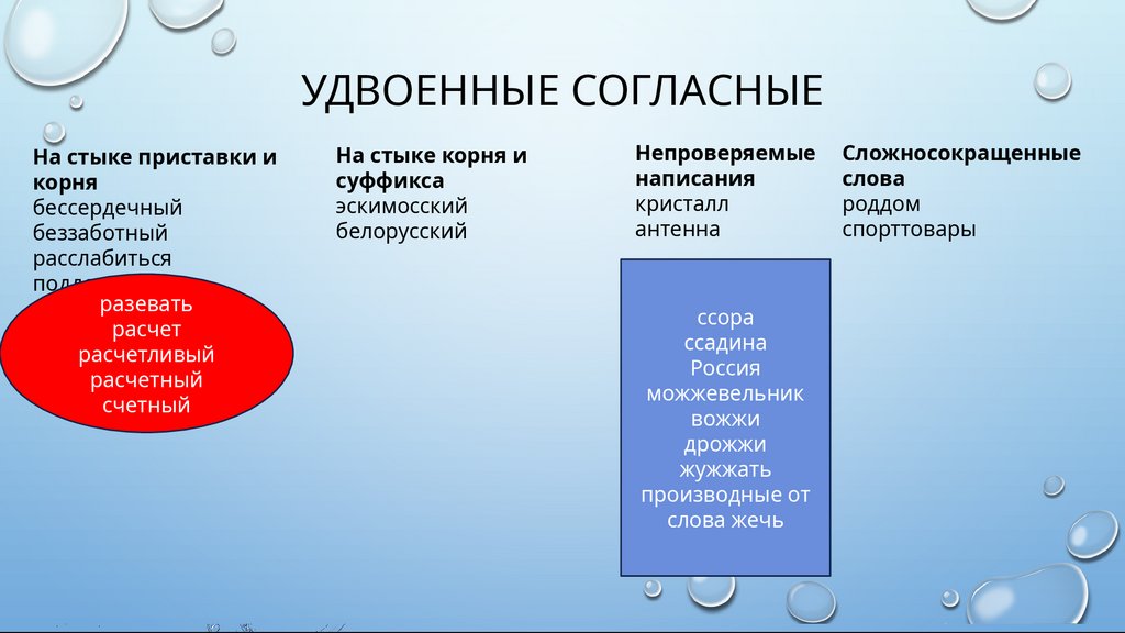 Удвоенные согласные