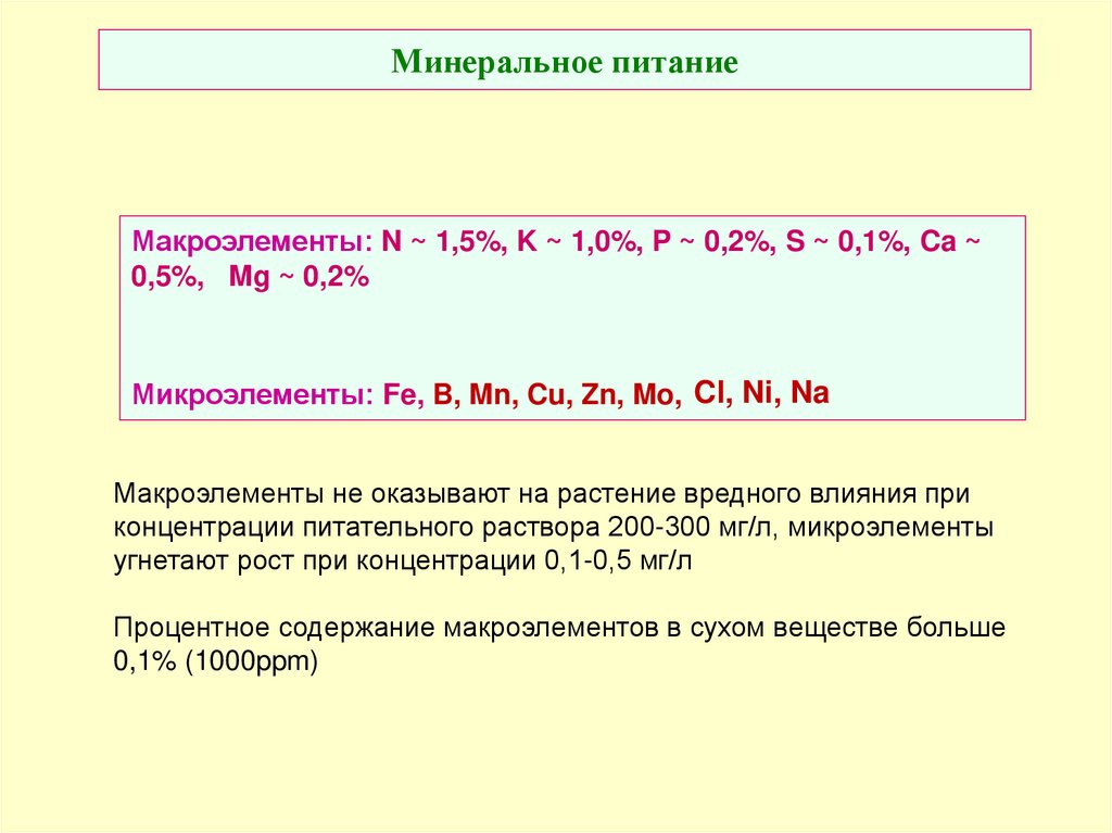 Минеральное питание