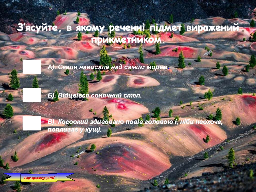 З’ясуйте, в якому реченні підмет виражений прикметником.