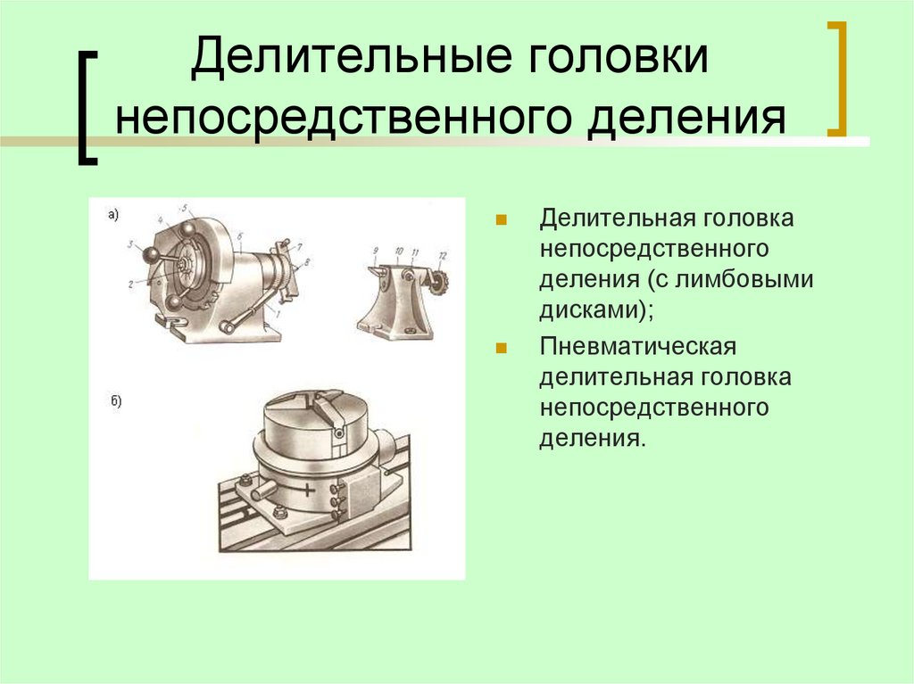 Делительные головки непосредственного деления