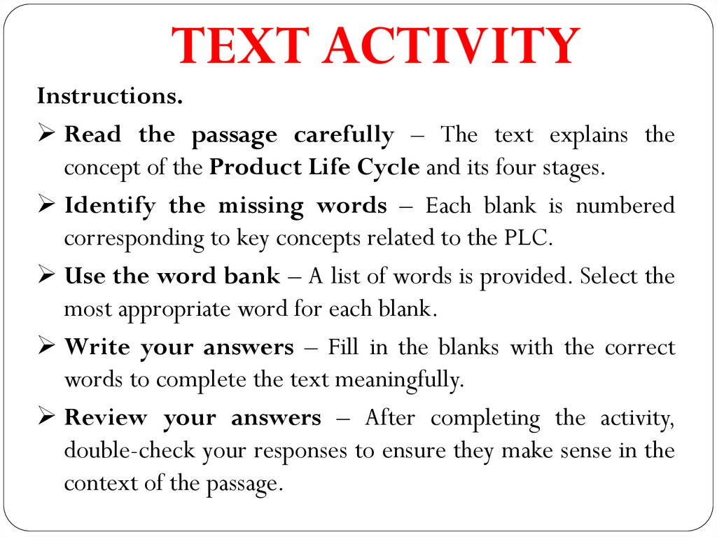 TEXT ACTIVITY