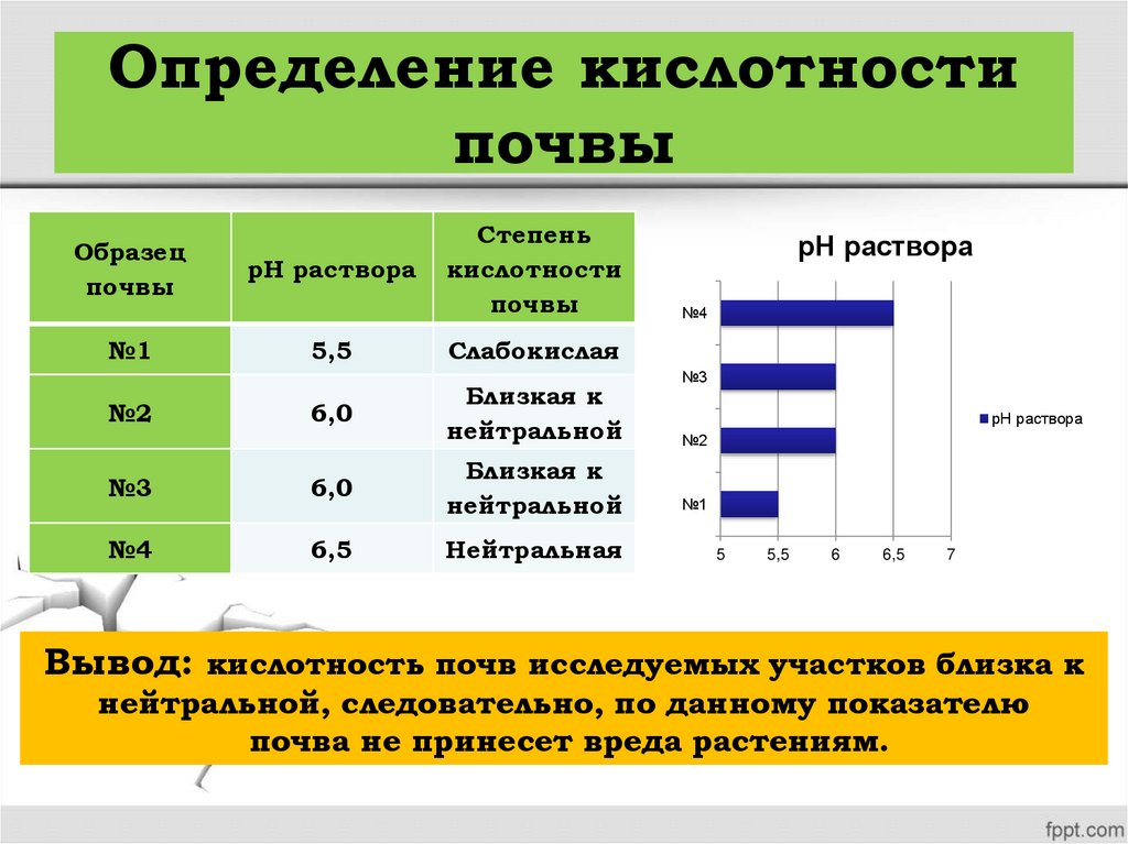 Определение кислотности почвы