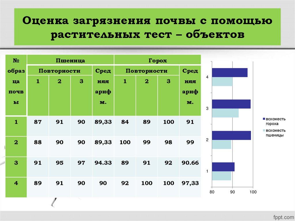 Оценка загрязнения почвы с помощью растительных тест – объектов