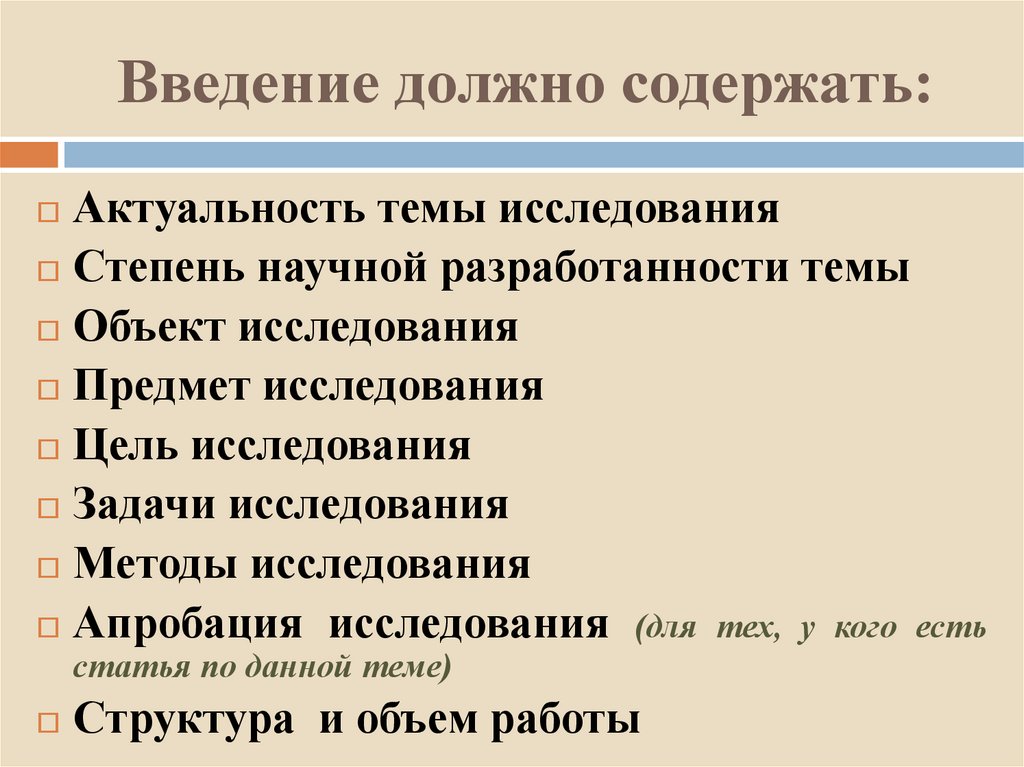 Введение должно содержать: