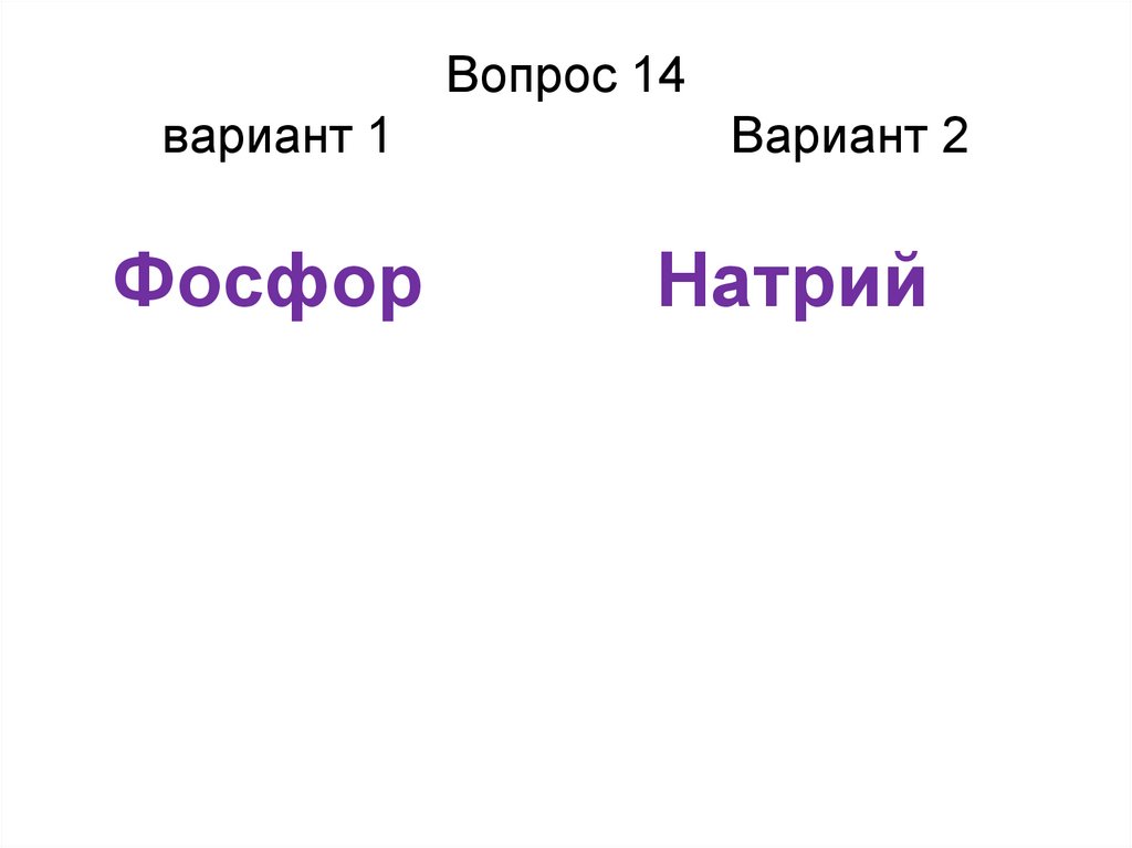 Вопрос 14 вариант 1 Вариант 2