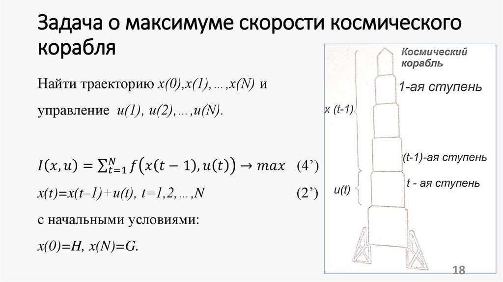 Задача о максимуме скорости космического корабля