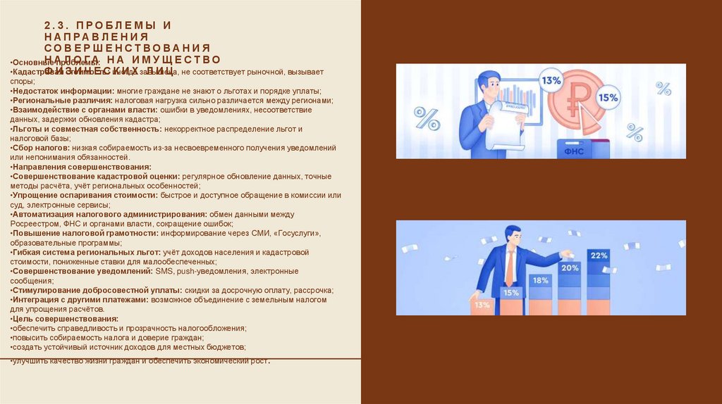 2.3. Проблемы и направления совершенствования налога на имущество физических лиц