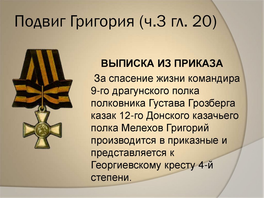Подвиг Григория (ч.3 гл. 20)