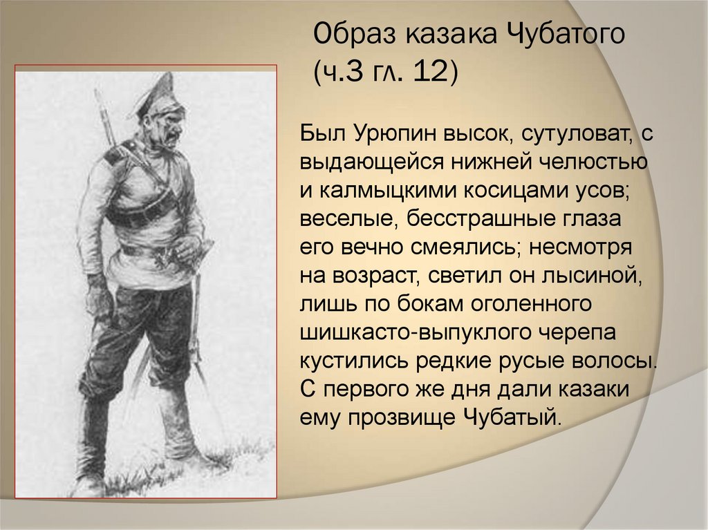 Образ казака Чубатого (ч.3 гл. 12)