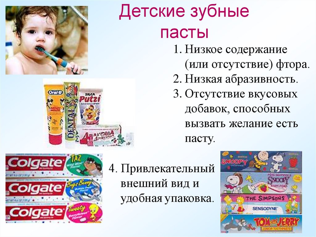 Детские зубные пасты