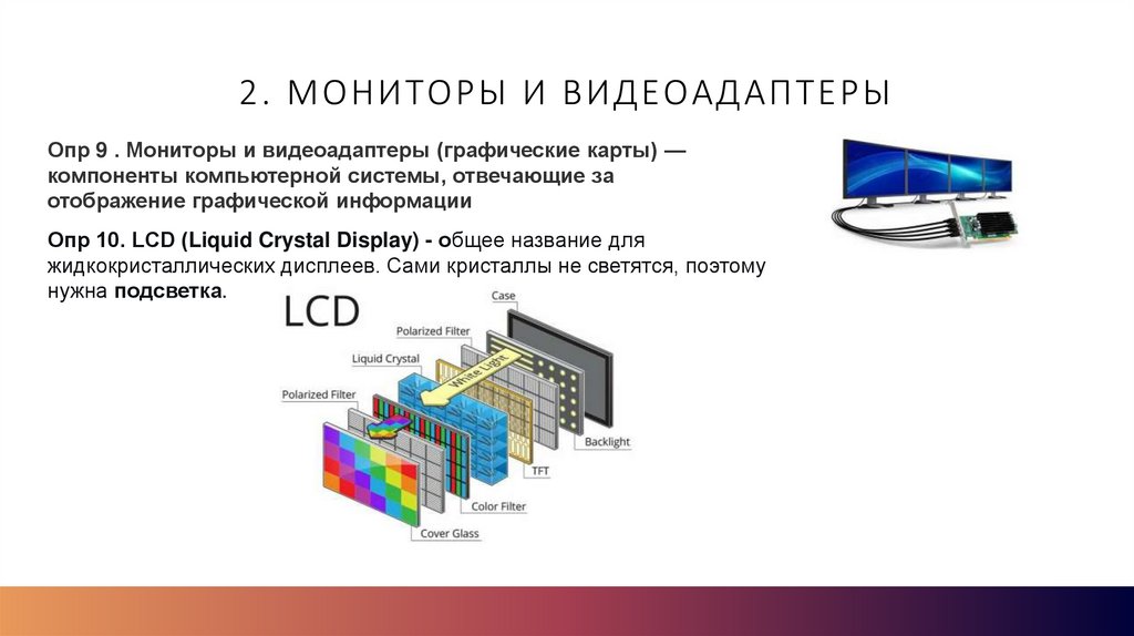 2. Мониторы и видеоадаптеры