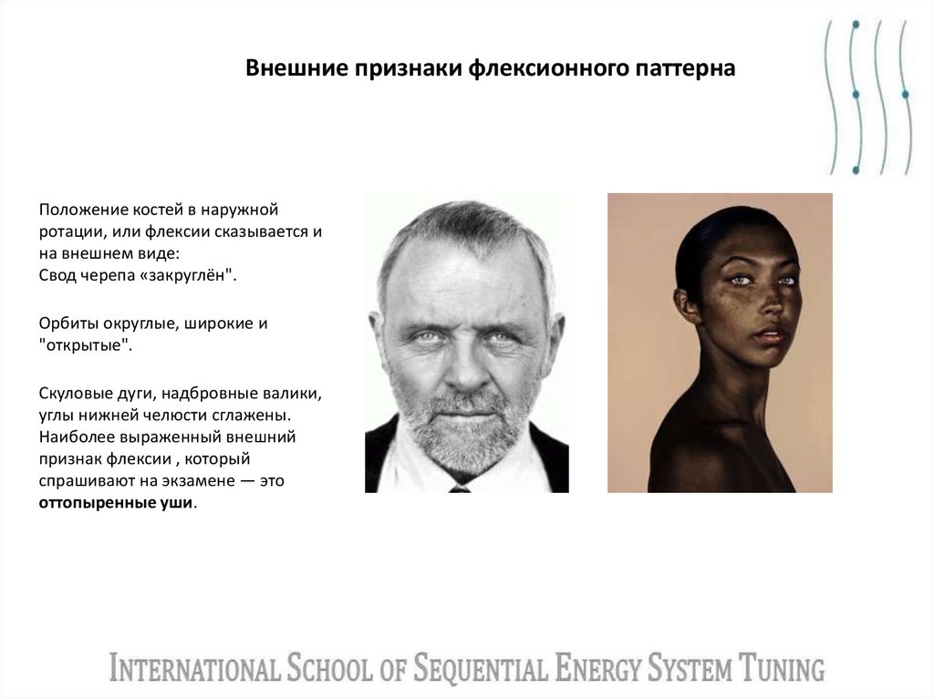 Внешние признаки флексионного паттерна