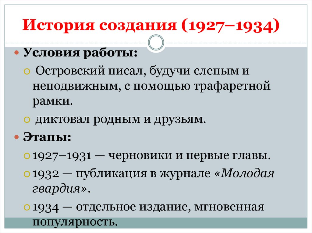 История создания (1927–1934)