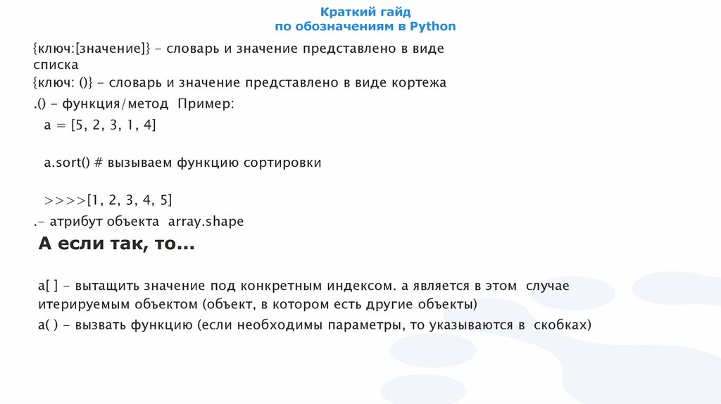 Краткий гайд по обозначениям в Python