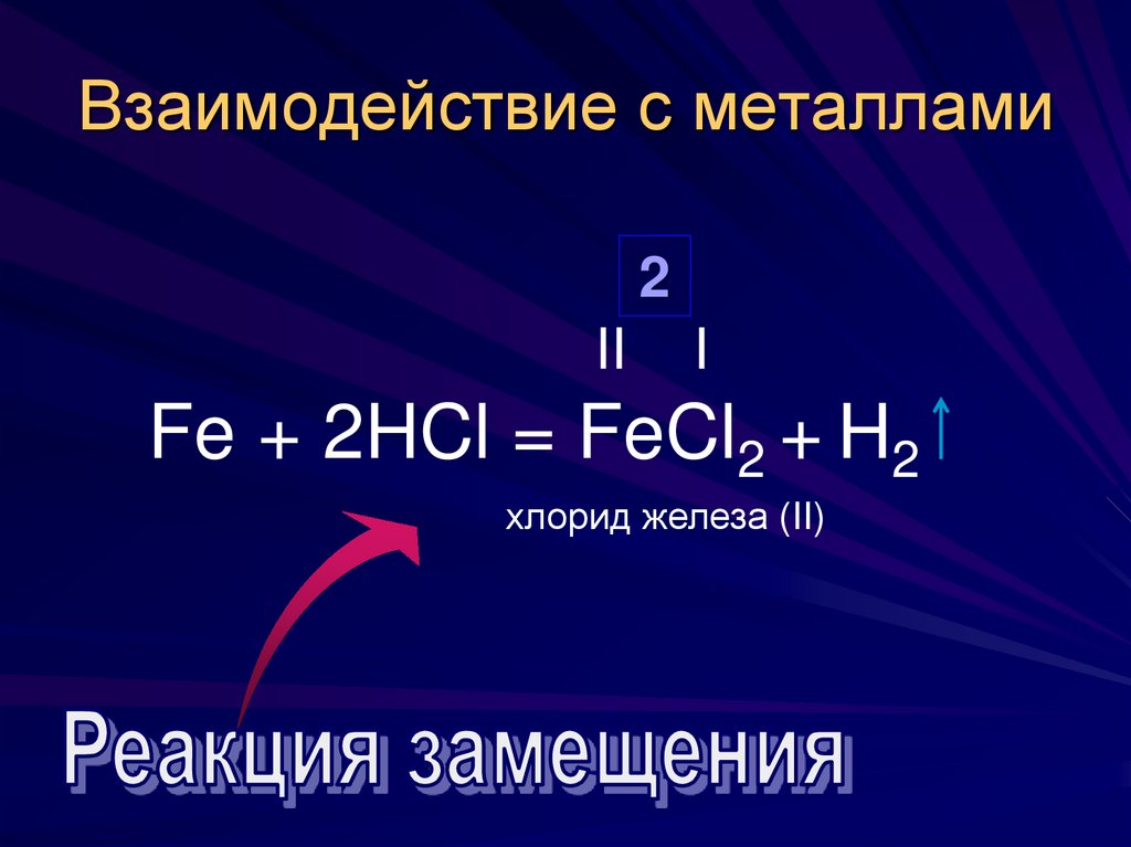 Взаимодействие с металлами