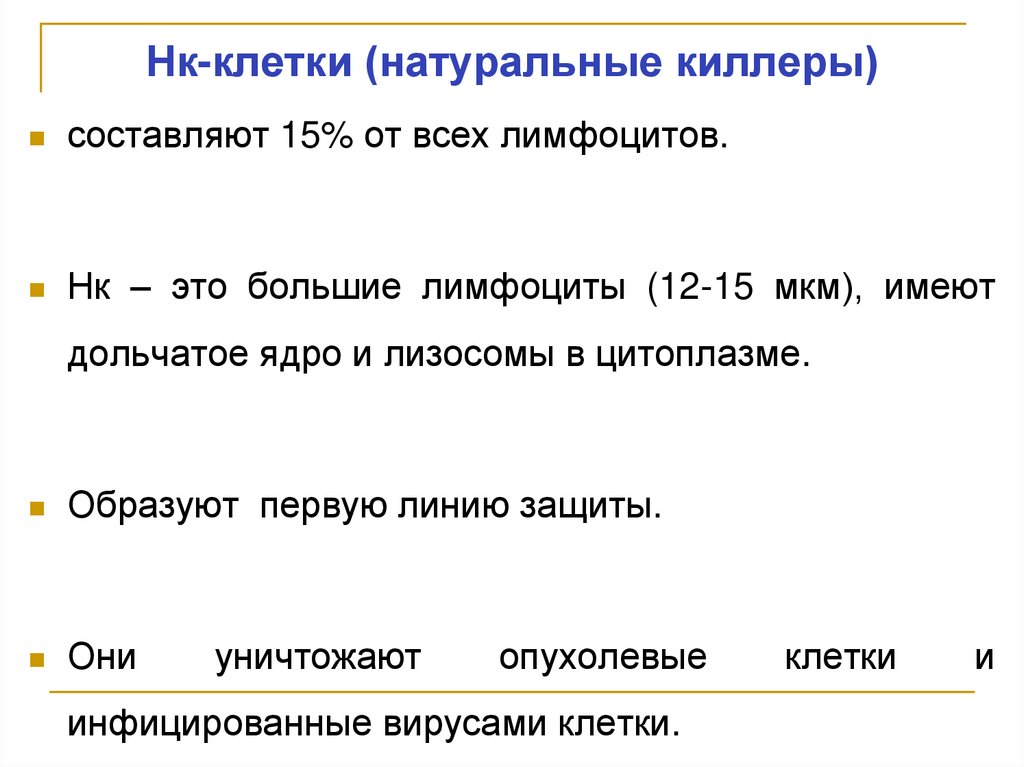 Нк-клетки (натуральные киллеры)