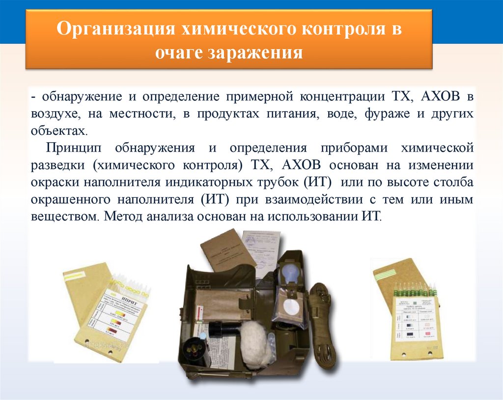 Организация химического контроля в очаге заражения