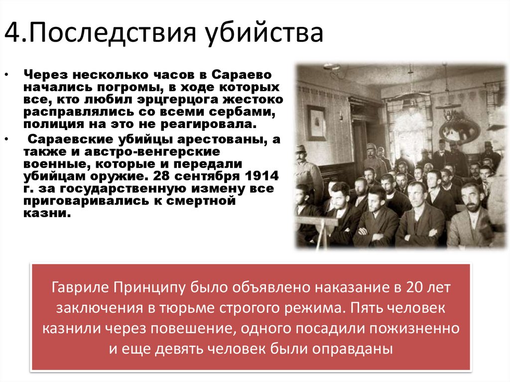 4.Последствия убийства