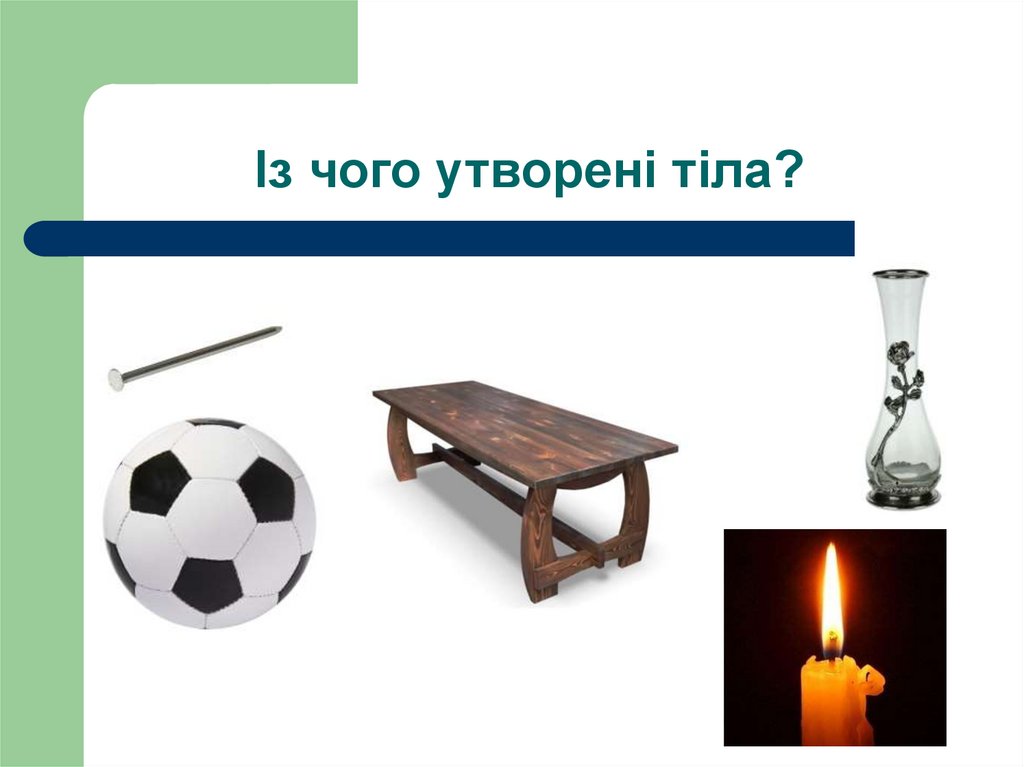 Із чого утворені тіла?