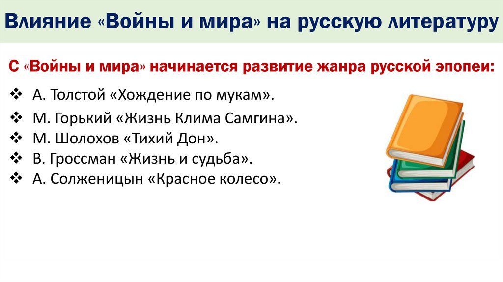 Влияние «Войны и мира» на русскую литературу