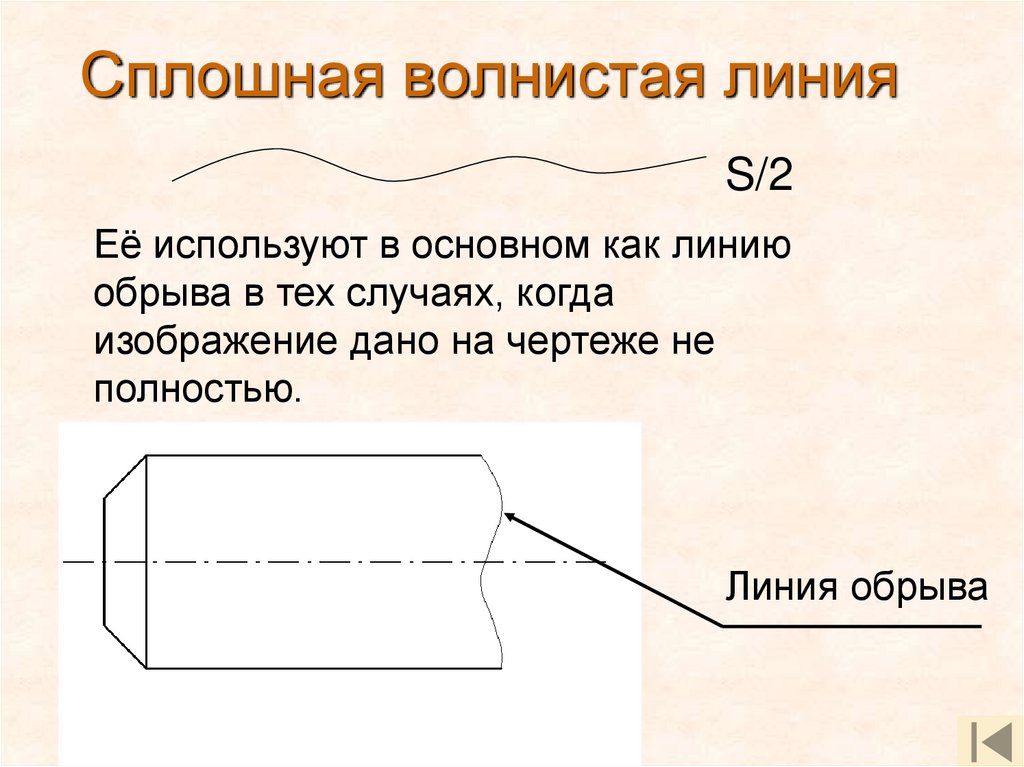 Сплошная волнистая линия