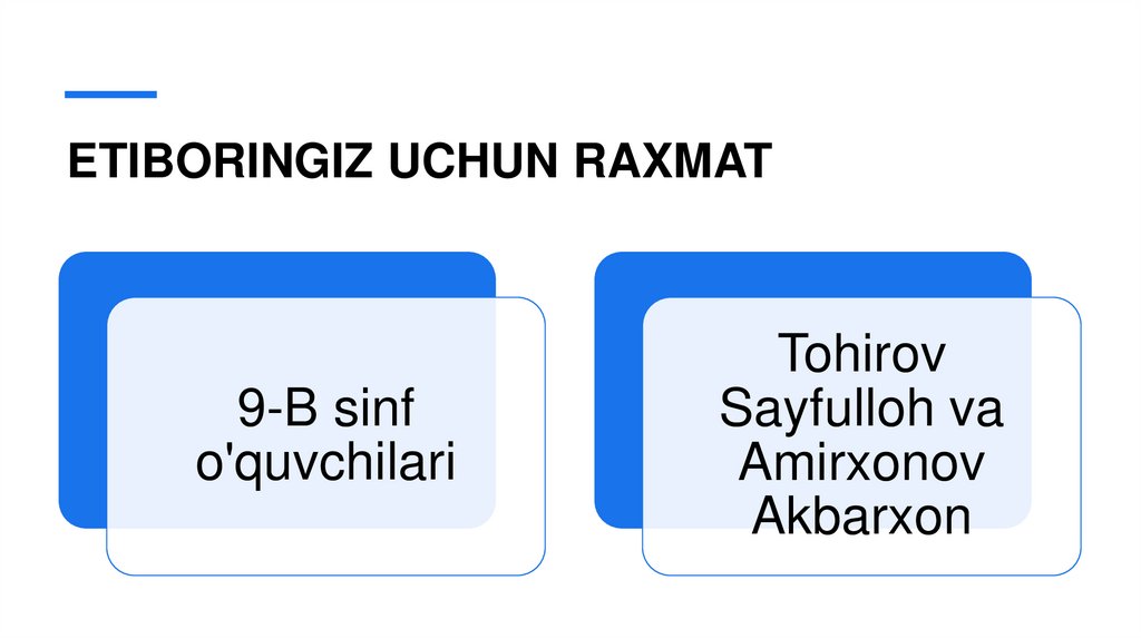 ETIBORINGIZ UCHUN RAXMAT