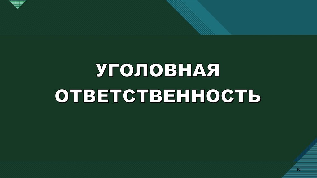 УГОЛОВНАЯ ОТВЕТСТВЕННОСТЬ
