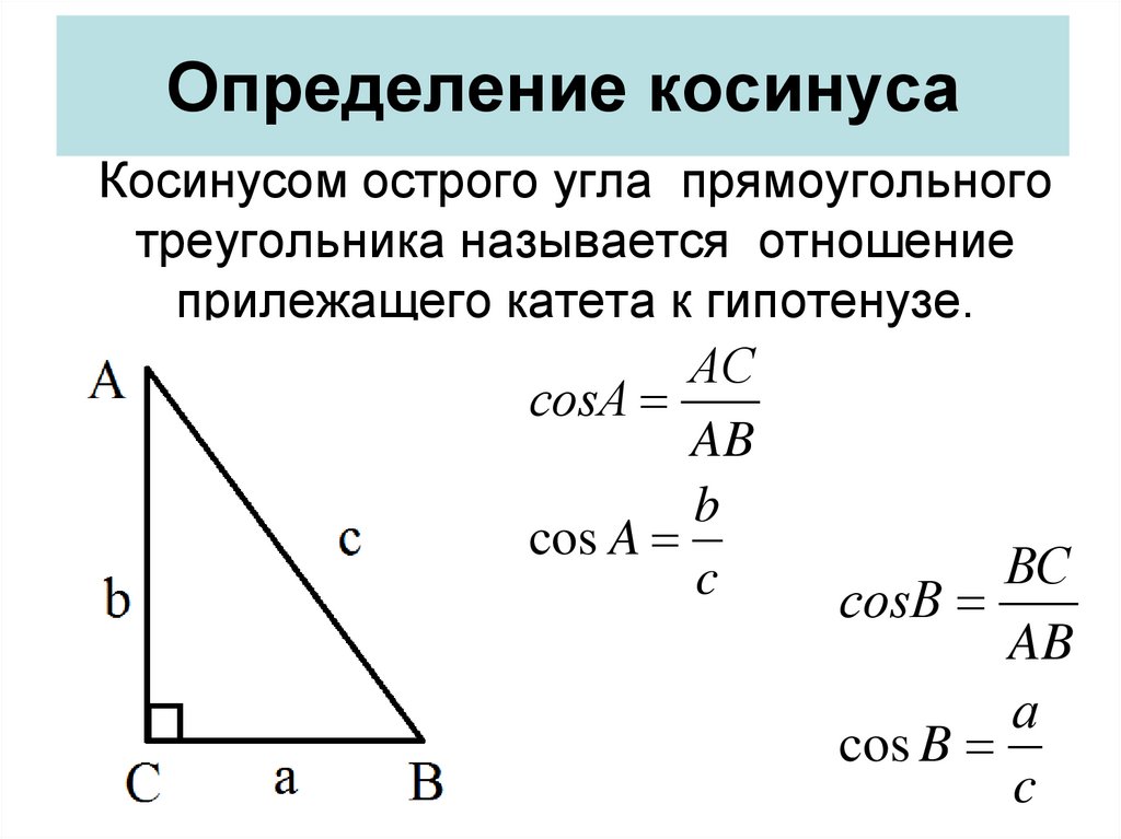 Определение косинуса