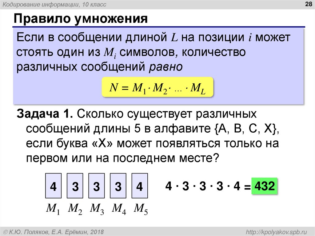 Правило умножения