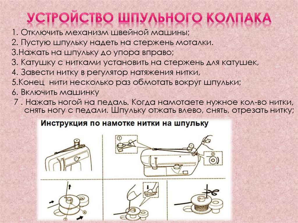 Устройство шпульного колпака