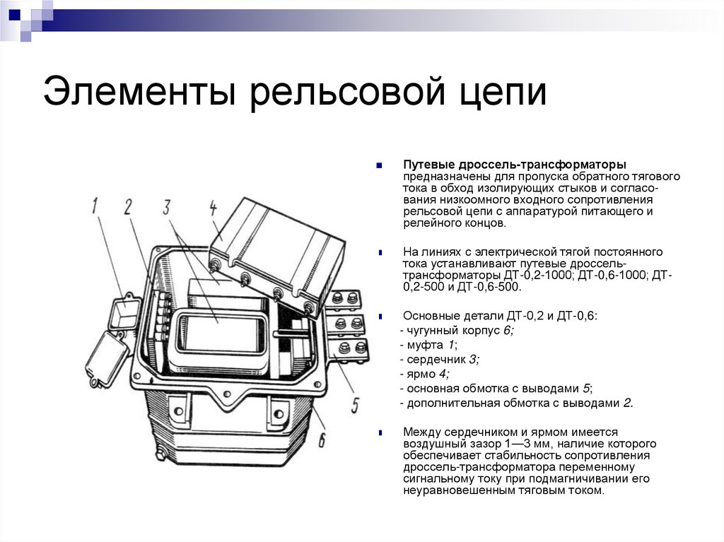Элементы рельсовой цепи