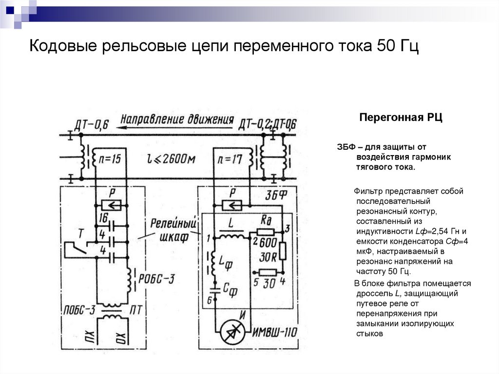 Кодовые рельсовые цепи переменного тока 50 Гц  