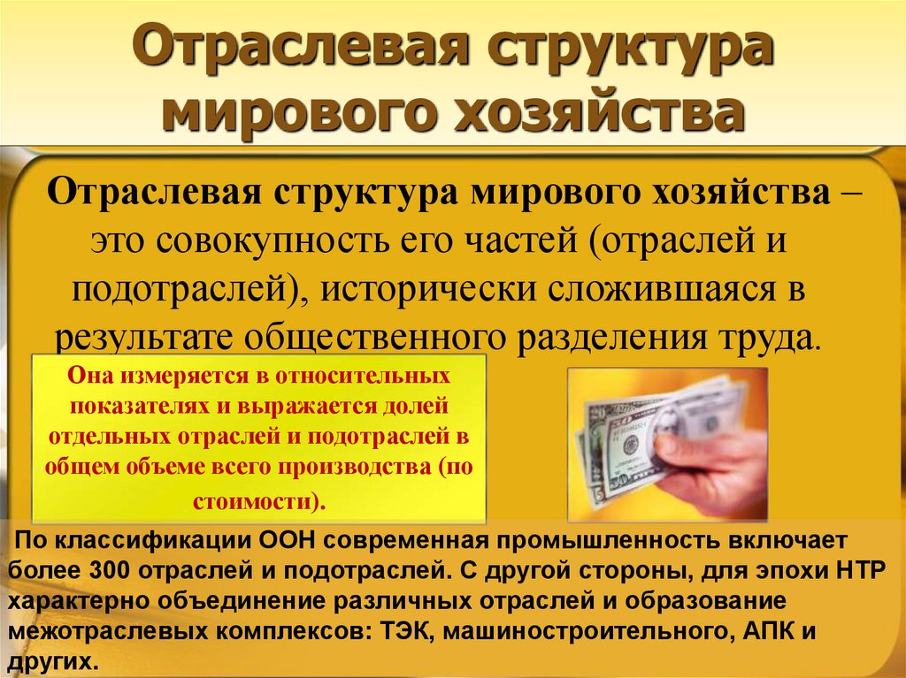 Отраслевая структура мирового хозяйства