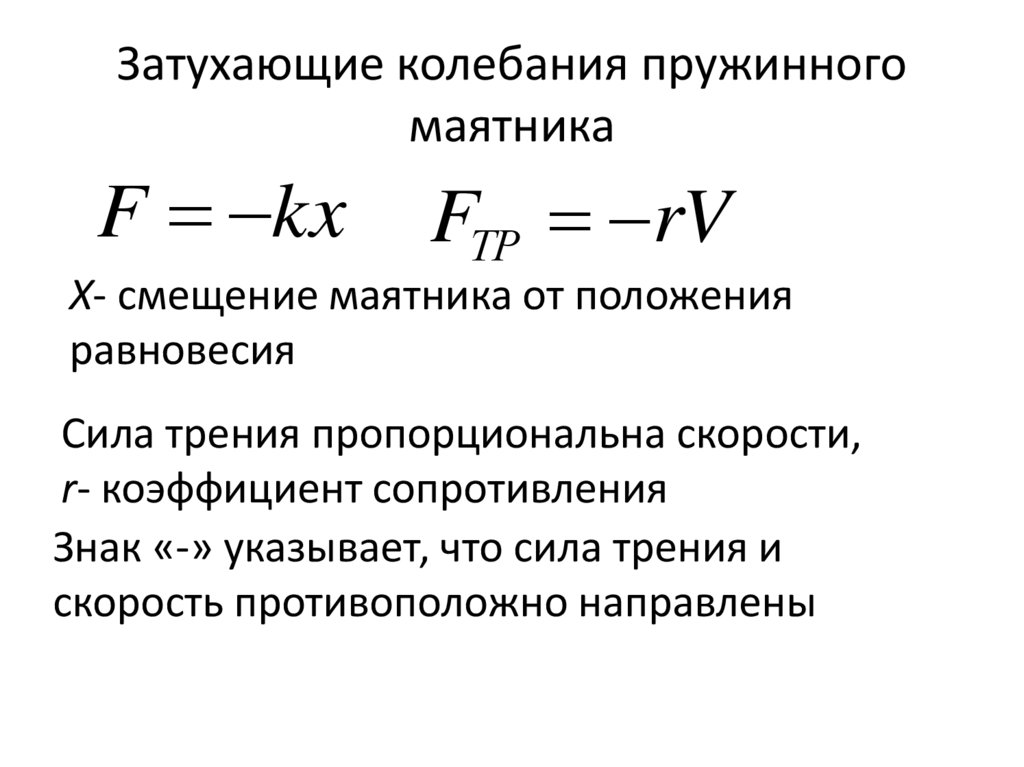 Затухающие колебания пружинного маятника
