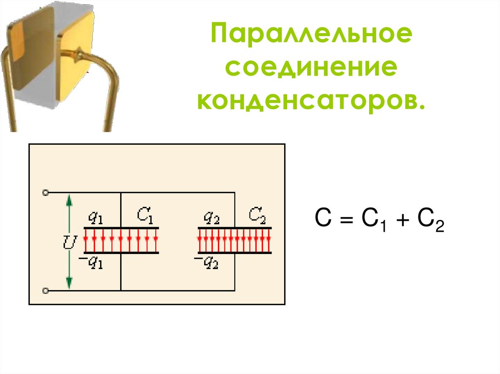 Параллельное соединение конденсаторов.