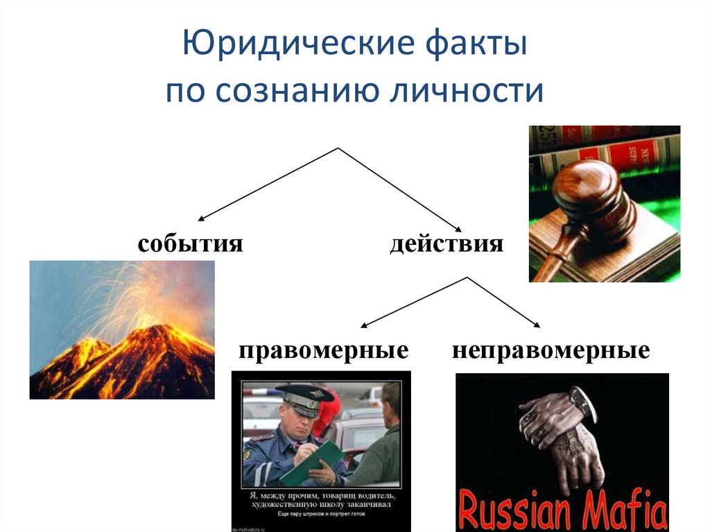 Юридические факты по сознанию личности