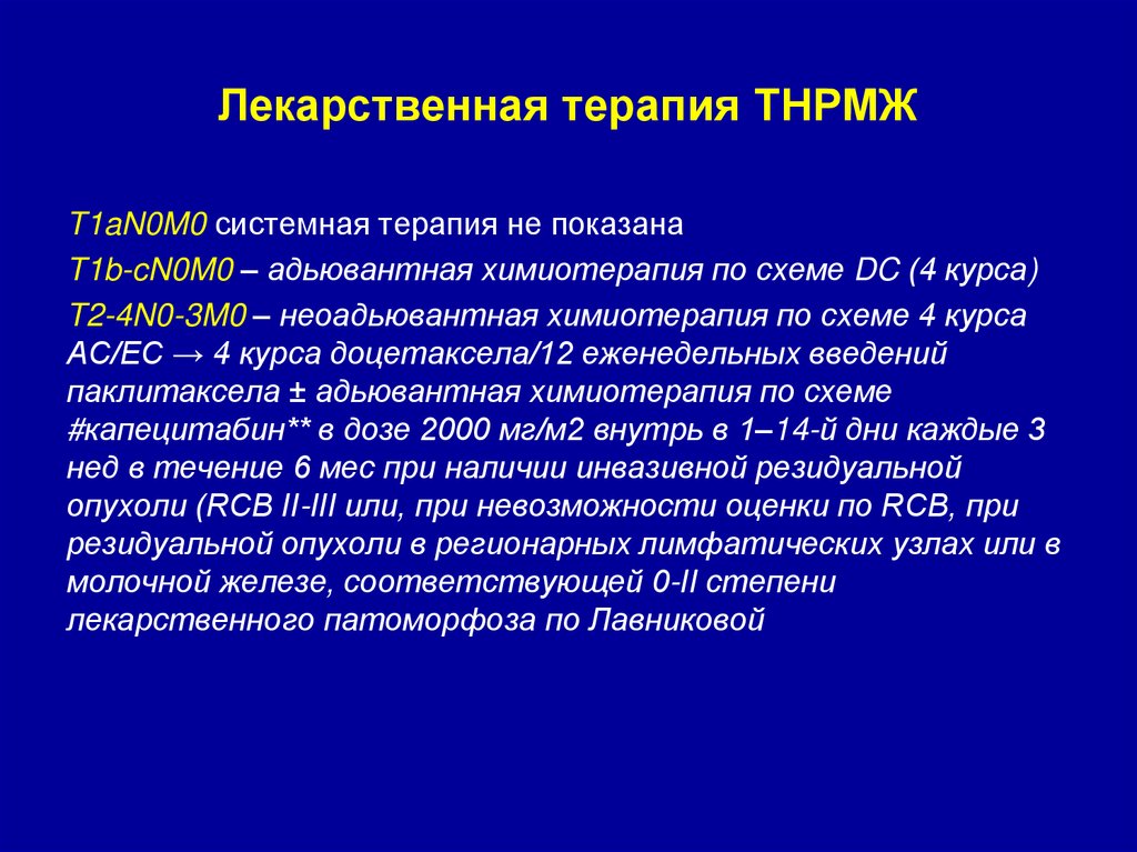 Лекарственная терапия ТНРМЖ